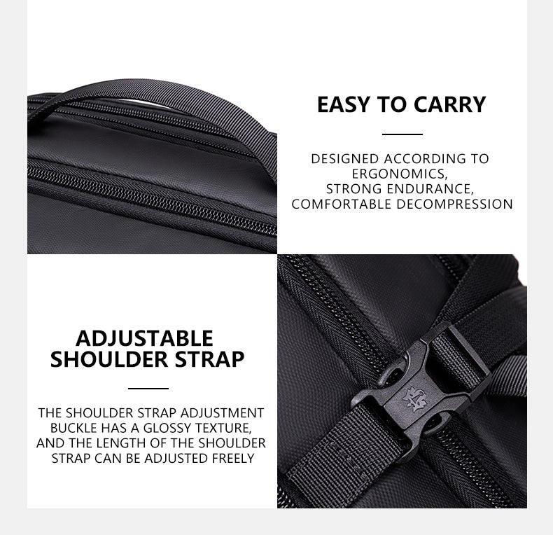 جولدن وولف حقيبة ظهر لابتوب مقاومة للماء 15.6" - لون اسود — جولدين وولف - Image 4